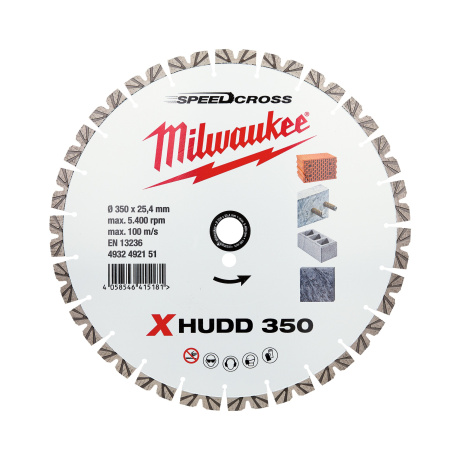 Алмазный диск скоростной Milwaukee Speedcross X-HUDD 350 мм (Арт. 4932492151)