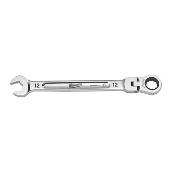 Гаечный ключ рожково-накидной с трещоткой и шарниром в накидной части Milwaukee MAX BITE 12 мм  (Арт. 4932480185)
