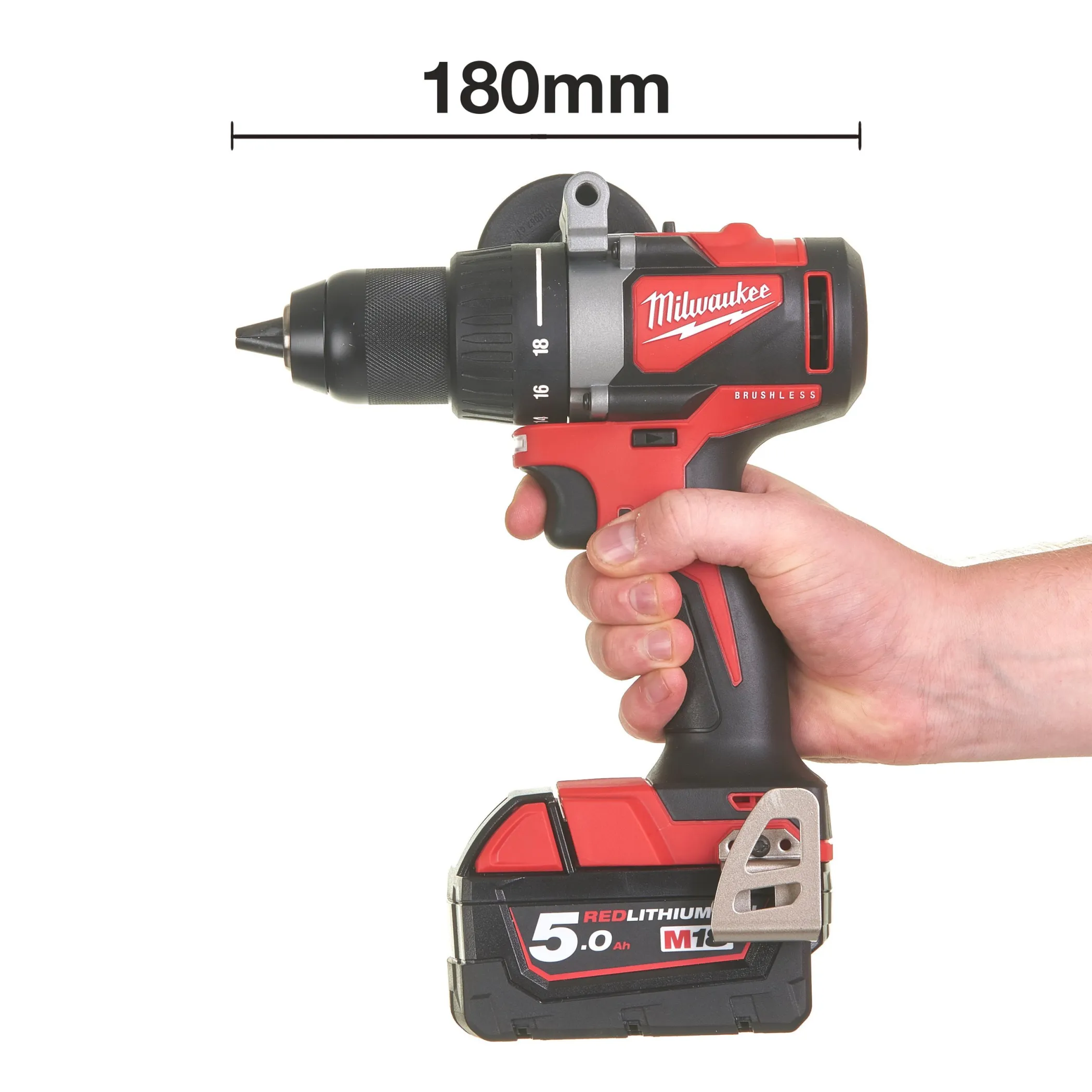 Аккумуляторная безударная дрель-шуруповерт Milwaukee M18 BLDD2-502X  (Арт. 4933464515)