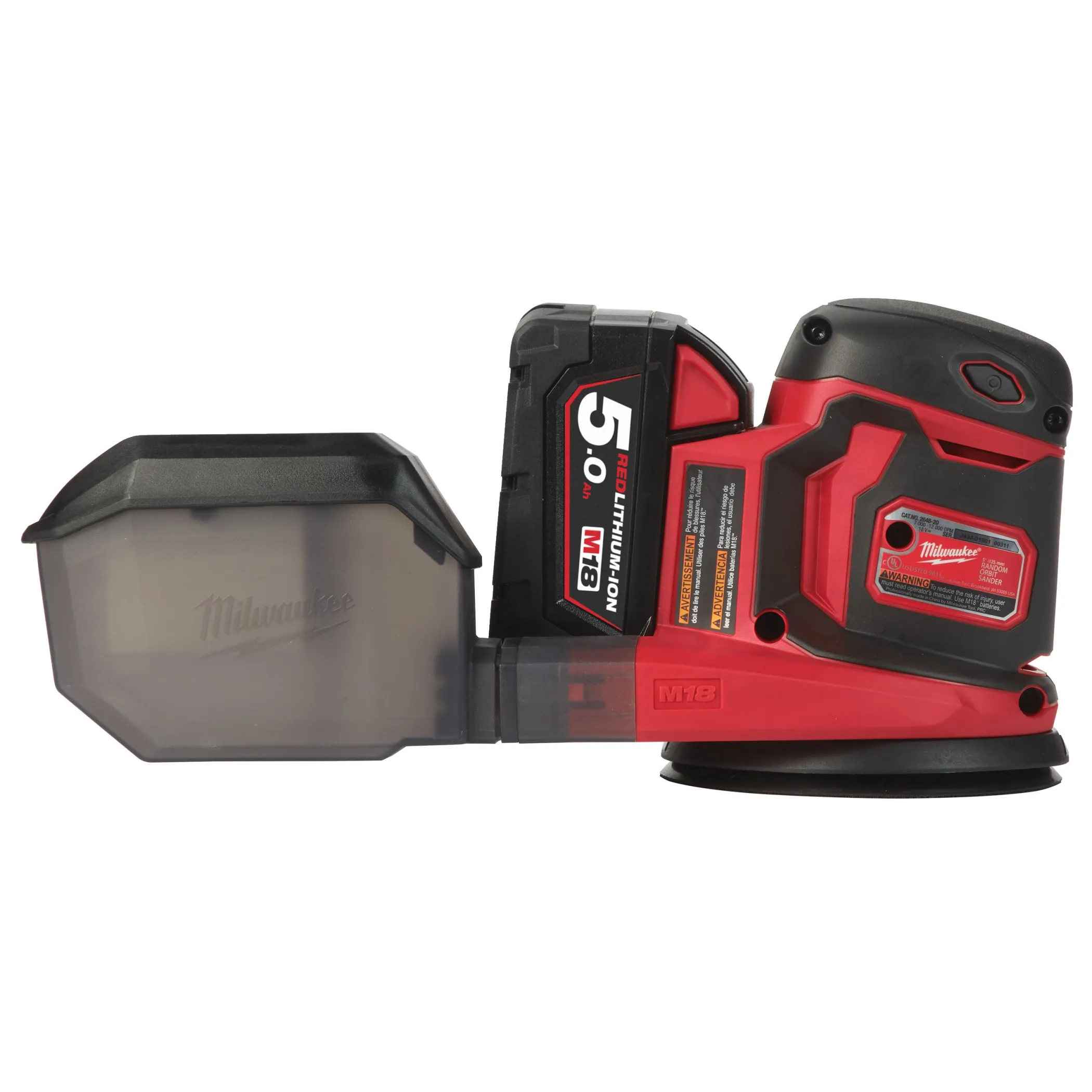 Аккумуляторная эксцентриковая шлифовальная машина Milwaukee M18 BOS125-502B 125мм  (Арт. 4933464229)