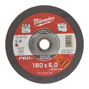 Шлифовальный диск по металлу Milwaukee SG27 / 180х6х22,2 PRO+  (замена для 4932490100) (Арт. 4932451503)