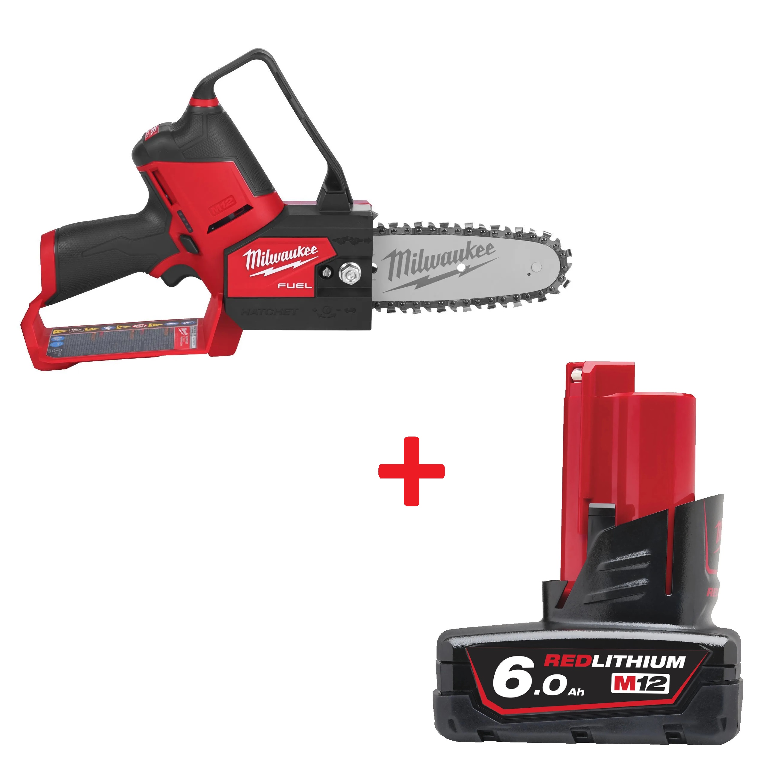 Аккумуляторная цепная садовая пила Milwaukee M12 FHS-0 FUEL + АКБ 6 АЧ в ПОДАРОК! (Арт. 4933472211 B6)
