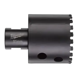 Алмазное корончатое сверло для сухого сверления Milwaukee Diamond Max 51 мм / хвостовик M14  (Арт. 4932478283)