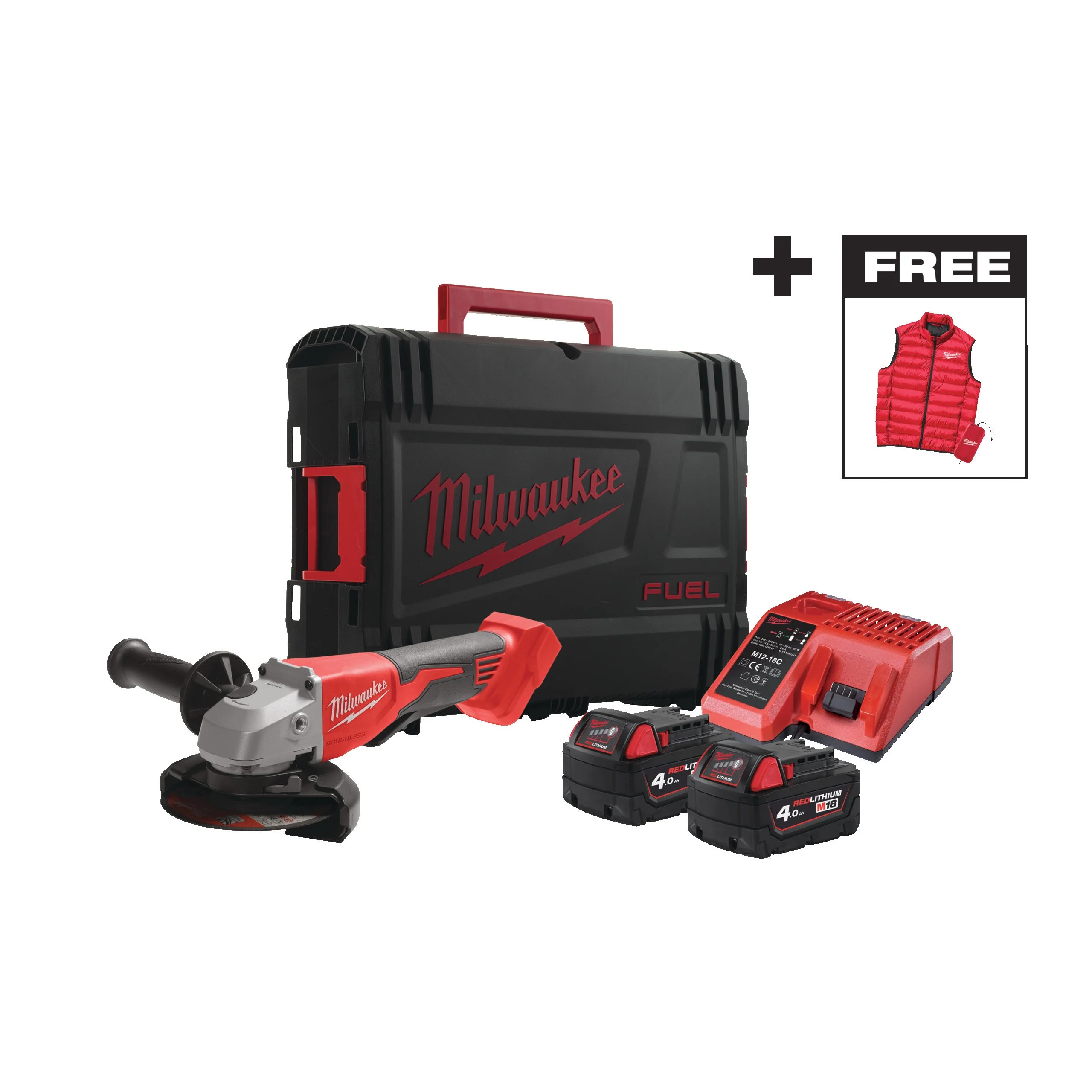 Аккумуляторная углошлифовальная машина (УШМ, Болгарка) Milwaukee M18 BLSAG125 XPDCM-402X  (Арт. 4933499460)