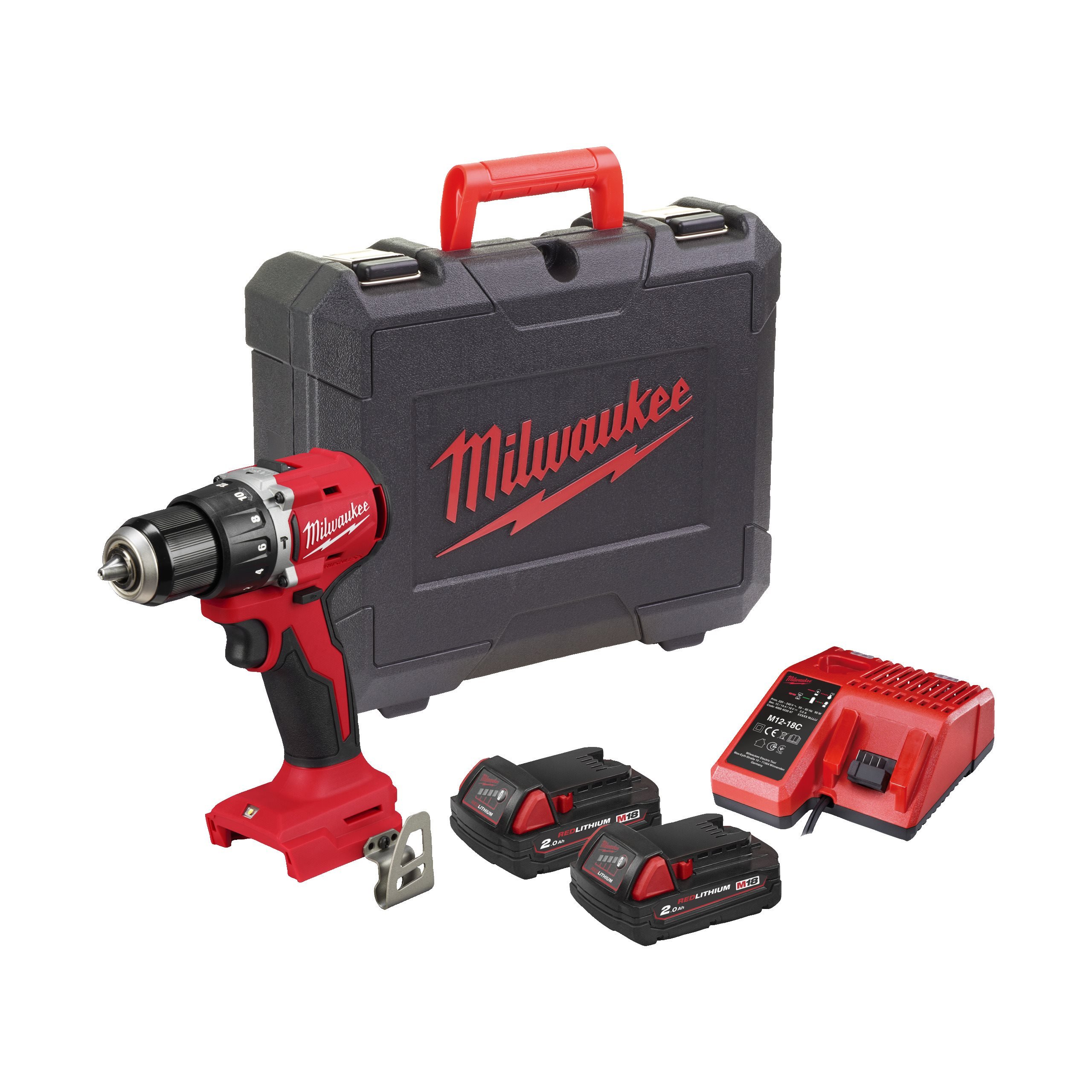 Аккумуляторная ударная дрель-шуруповерт Milwaukee M18 BLPDRC-202C (замена для 4933464320) (Арт. 4933492822)