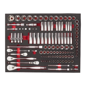 Набор метрических головок с воротком Milwaukee 1/4", 3/8", 1/2" (119 предметов) в ложементе (Арт. 4932498518)