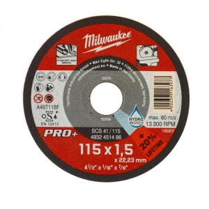 Тонкий отрезной диск по металлу Milwaukee SCS41 / 115х1,5х22,2 PRO+  (замена для 4932430445) (Арт. 4932451486)