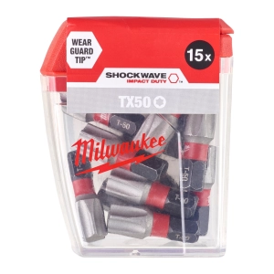 Биты для шуруповерта Milwaukee Shockwave IMPACT DUTY™ TX50 Х 25 мм (15 шт)  (замена для 4932352984) (Арт. 4932430892)