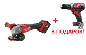Аккумуляторная углошлифовальная машина (УШМ, Болгарка) Milwaukee M18 FSAG125 XB-502X FUEL 125мм (Li-Ion 5 Ач) + M18 BDD-0 В ПОДАРОК! (Арт. PT2509008)