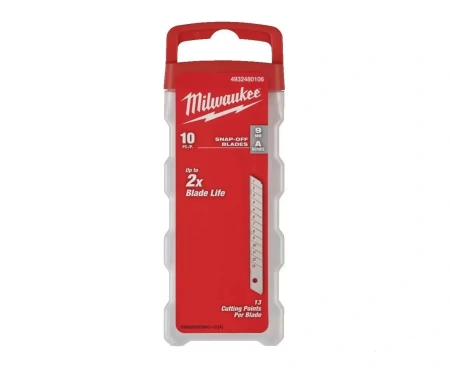Лезвия для выдвижных ножей Milwaukee 9 мм (10 шт)(замена для 48229109) (Арт. 4932480106)