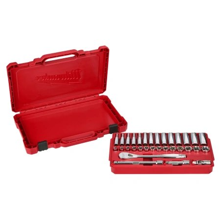 Набор метрических головок с воротком Milwaukee 3/8'' (32 предмета)  (Арт. 4932464945)