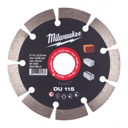 Алмазный диск профессиональной серии Milwaukee DU 115 мм  (Арт. 4932399521)