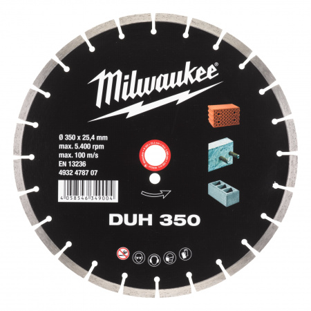 Алмазный диск профессиональной серии Milwaukee DUH 350 мм (RU)  (Арт. 4932478707)
