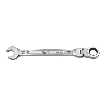 Гаечный ключ рожково-накидной с трещоткой и шарниром в накидной части Milwaukee MAX BITE 22 мм  (Арт. 4932480195)