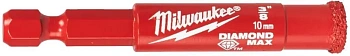 Алмазное корончатое сверло для мокрого сверления Milwaukee Diamond Max 10 мм / хвостовик 1/4'' Hex (замена для 49560509) (Арт. 4932498344)