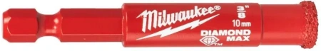Алмазное корончатое сверло для мокрого сверления Milwaukee Diamond Max 10 мм / хвостовик 1/4'' Hex (замена для 49560509) (Арт. 4932498344)