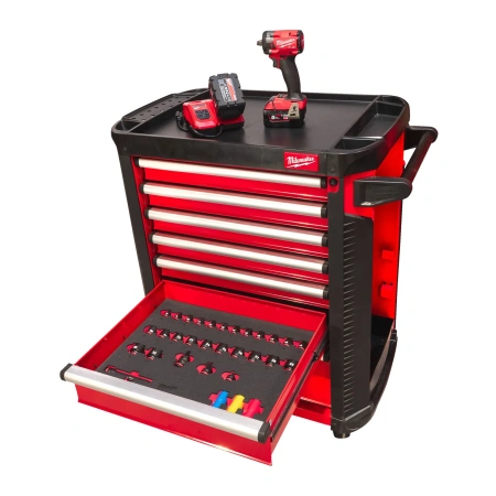 Тележка инструментальная с инструментом с ящиками 78 см/7пол. (458 предм. с э/инструментом) (Арт. 4932493817)