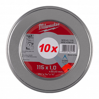 Отрезной диск Milwaukee SCS 41/115x1 PRO+ 10шт в металлическом боксе (Арт. 4932478997)