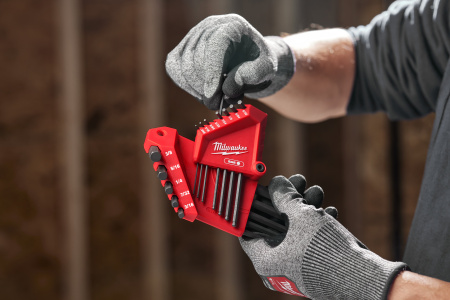 Набор дюймовых коротких шестигранных ключей Milwaukee HEX 3/8", 5/16", 1/4", 7/32", 3/16", 5/32", 9/64", 1/8", 7/64", 3/32", 5/64", 1/16", 0.05" (13 шт) (Арт. 4932493615)