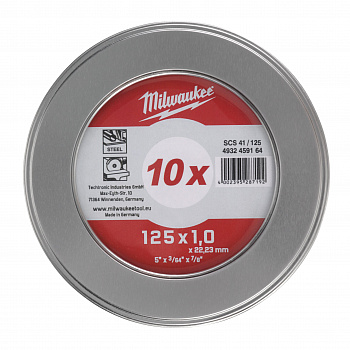 Отрезной диск Milwaukee SCS 41/125x1 PRO+ 10шт в металлическом боксе (Арт. 4932478998)