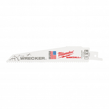 Полотно для сабельной пилы демонтажное по металлу и дереву с гвоздями Milwaukee THE WRECKER 150 мм/ шаг зуба 3.6/2.3 мм (5 шт)  (Арт. 48005701)