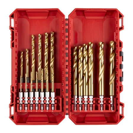 Набор сверл по металлу с хвостовиком 1/4'' Hex Milwaukee RED HEX HSS-TiN (19 шт) (2-10мм) (замена для 48894760) (Арт. 4932493866)