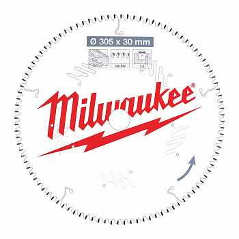 Пильный диск Milwaukee для торцовочной пилы по дереву 305x30x3,0 100 зубов  (Арт. 4932471322)
