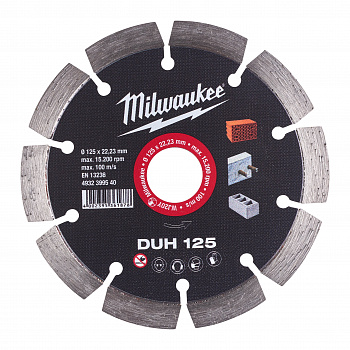 Алмазный диск профессиональной серии Milwaukee DUH 125 мм  (Арт. 4932399540)
