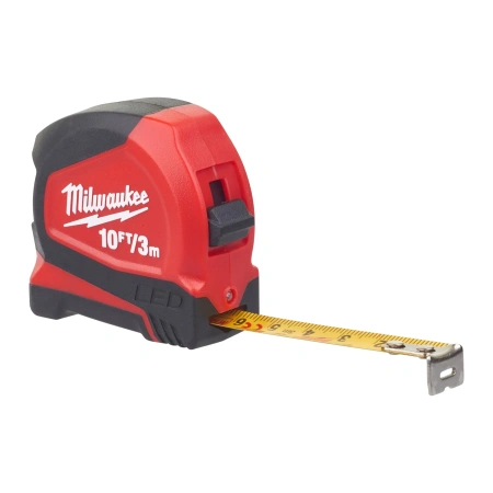 Рулетка Milwaukee LED с подсветкой 3м-10фт / ширина 16 мм (замена для 48226601) (Арт. 48226602)