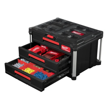 Ящик Milwaukee PACKOUT с 3-мя выдвижными отсеками   (Арт. 4932472130)