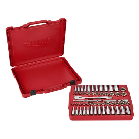 Набор метрических и дюймовых головок с воротком Milwaukee 3/8'' (56 предметов)  (Арт. 4932464946)