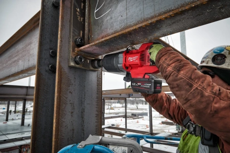 Аккумуляторный высокомоментный ударный гайковёрт с D-образной рукояткой, фрикционным кольцом и укороченным шпинделем Milwaukee M18 ONEFHIWF1DS-121C [FORGE™] FUEL ONE-KEY (1'') (замена для 4933472072) (Арт. 4933499253)