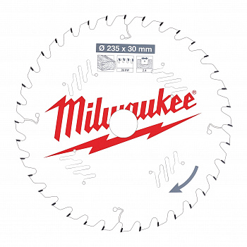 Пильный диск Milwaukee для циркулярной пилы по дереву 235x30x2,4 36 зубов  (замена для 4932451726)( (Арт. 4932471306)