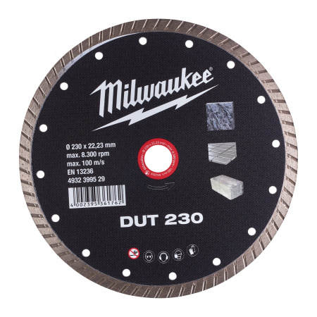 Алмазный диск профессиональной серии Milwaukee DUT 230 мм  (Арт. 4932399529)