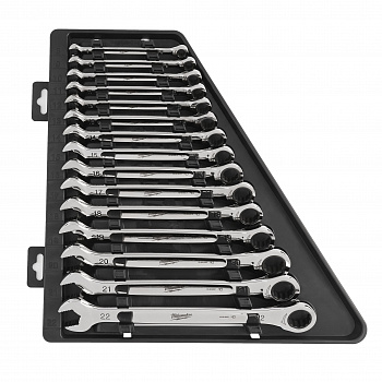 Набор гаечных метрических ключей с трещоткой в накидной части Milwaukee MAX BIT (15 шт)  (Арт. 4932464994)