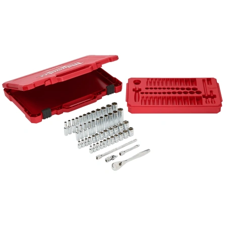 Набор метрических и дюймовых головок с воротком Milwaukee 1/4'' (50 предметов)  (Арт. 4932464944)