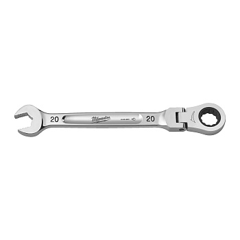 Гаечный ключ рожково-накидной с трещоткой и шарниром в накидной части Milwaukee MAX BITE 20 мм  (Арт. 4932480193)
