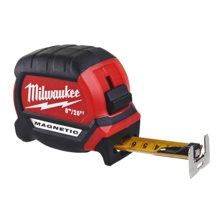 Рулетка магнитная Milwaukee Magnetic GEN III 8м-26фт / ширина 27мм  (замена для 48227225) (Арт. 4932464603)