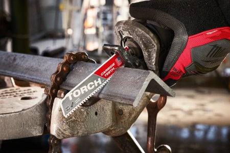 Полотно для сабельной пилы по металлу и чугуну с твердосплавными зубьями Milwaukee THE TORCH CARBIDE TEETH 150 мм/ шаг зуба 2.54 мм (5 шт) (экоупак.) (замена для 48005551) (Арт. 48475551)