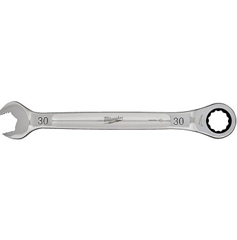 Гаечный ключ рожково-накидной с трещоткой в накидной части Milwaukee MAX BITE 30 мм (Арт. 4932480214)