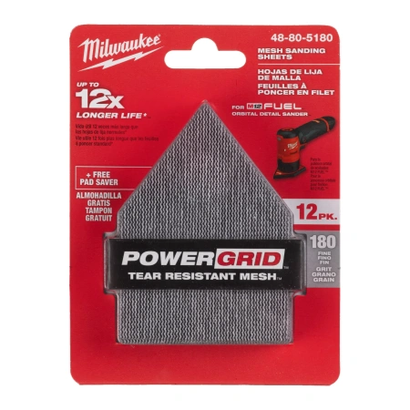 Шлиф. бумага 67х92 зерно 180 (12 шт/уп) + защ.прокладка для M12 FDSS (Арт. 48805180)