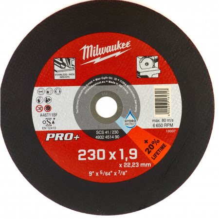 Тонкий отрезной диск по металлу Milwaukee SCS41 / 230х1,9х22,2 PRO+  (Арт. 4932451490)