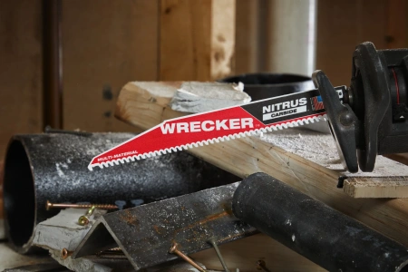 Полотно для сабельной пилы по металлу и чугуну с твердосплавными зубьями Milwaukee THE WRECKER NITRUS CARBIDE 300 мм/ шаг зуба 4.2 мм (1 шт) (экоупак.) (замена для 48005273) (Арт. 48475273)