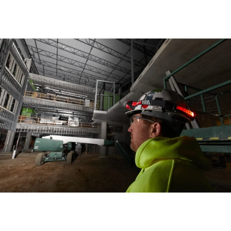 Аккумуляторный налобный, светодиодный фонарь, заряжаемый через USB Milwaukee L4 HL-VIS-201  (Арт. 4933471389)