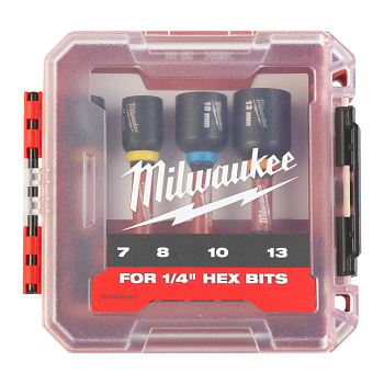 Набор магнитный торцевых насадок Milwaukee Shockwave (7, 8, 10, 13) (4 шт) (Арт. 4932492445)