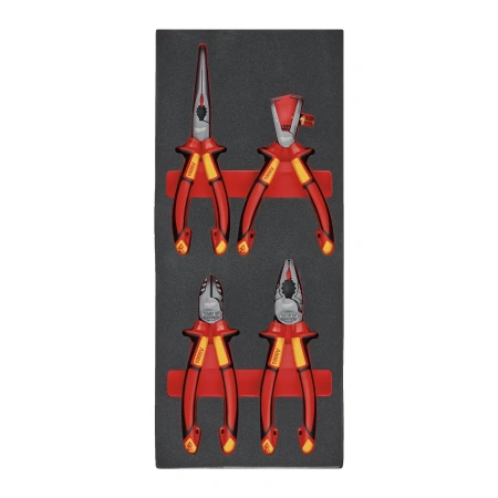 Шарнирно-губцевый VDE инструмент с пассатижами набор 4 ед. в ложементе (Арт. 4932493250)