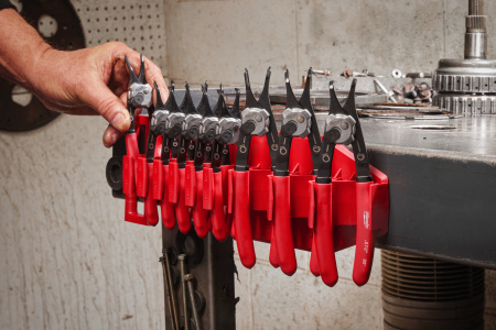 Набор съемников Milwaukee внеш./внутр. стопорных колец 9ед. на планке (Арт. 4932492496)