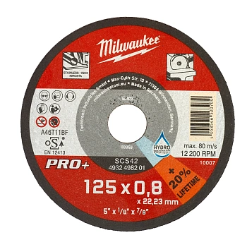 Отрезной диск по металлу Milwaukee SCS42 / 125х0.8х22.2 PRO+ (Арт. 4932498201)