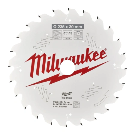 Пильный диск Milwaukee для циркулярной пилы по дереву 210x30x2,4 24 зуба  (замена для 4932451725) (Арт. 4932471305)