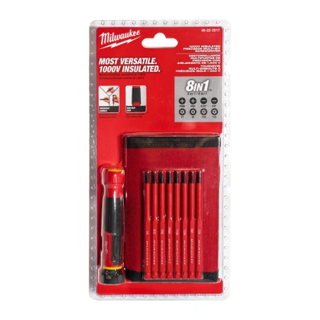 Набор отверток прецизионных, диэлектрических (изолированных) Milwaukee VDE 8 в 1 (Арт. 4932493659)